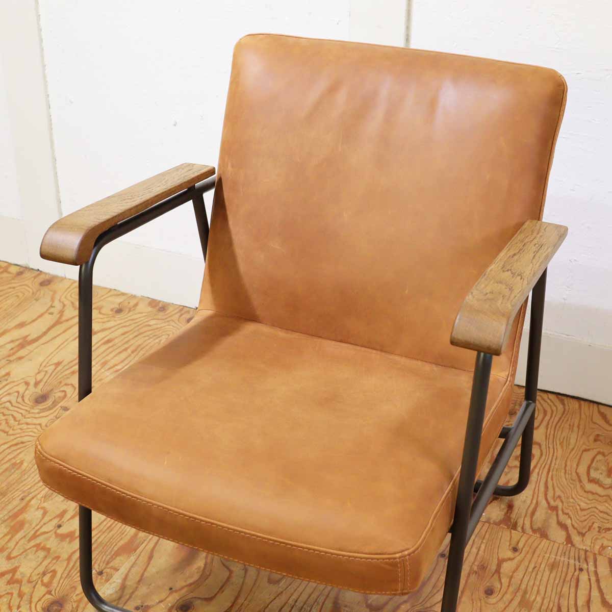 タブレザーワークス / Tabu Leather Works キャップソファ / Cap sofa 1P オイルレザー スチール 中古