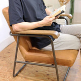 タブレザーワークス / Tabu Leather Works キャップソファ / Cap sofa 1P オイルレザー スチール 中古