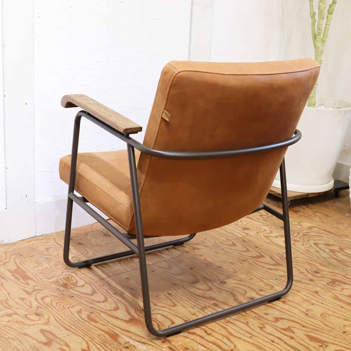 タブレザーワークス / Tabu Leather Works キャップソファ / Cap sofa 1P オイルレザー スチール 中古
