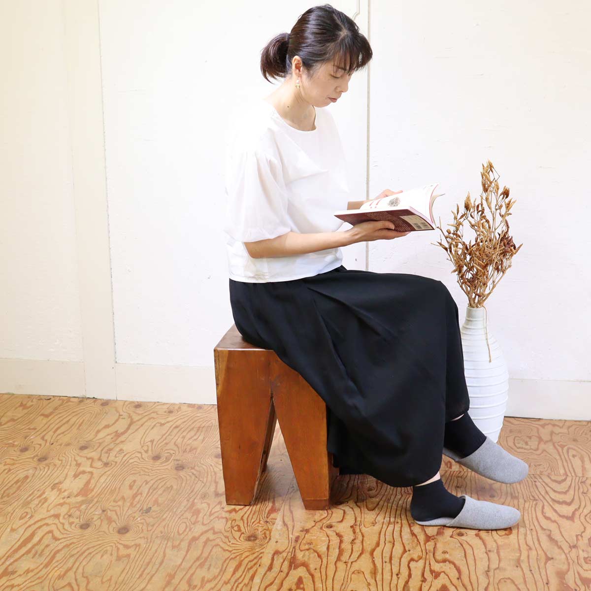 チーク無垢材 スツール サイドテーブル 天然木 中古
