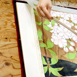 橋本明治 杉戸絵「桜」 木版画 絵画 中古