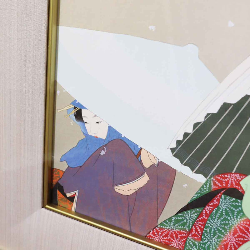 牡丹雪 上村松園 リトグラフ 版画 中古