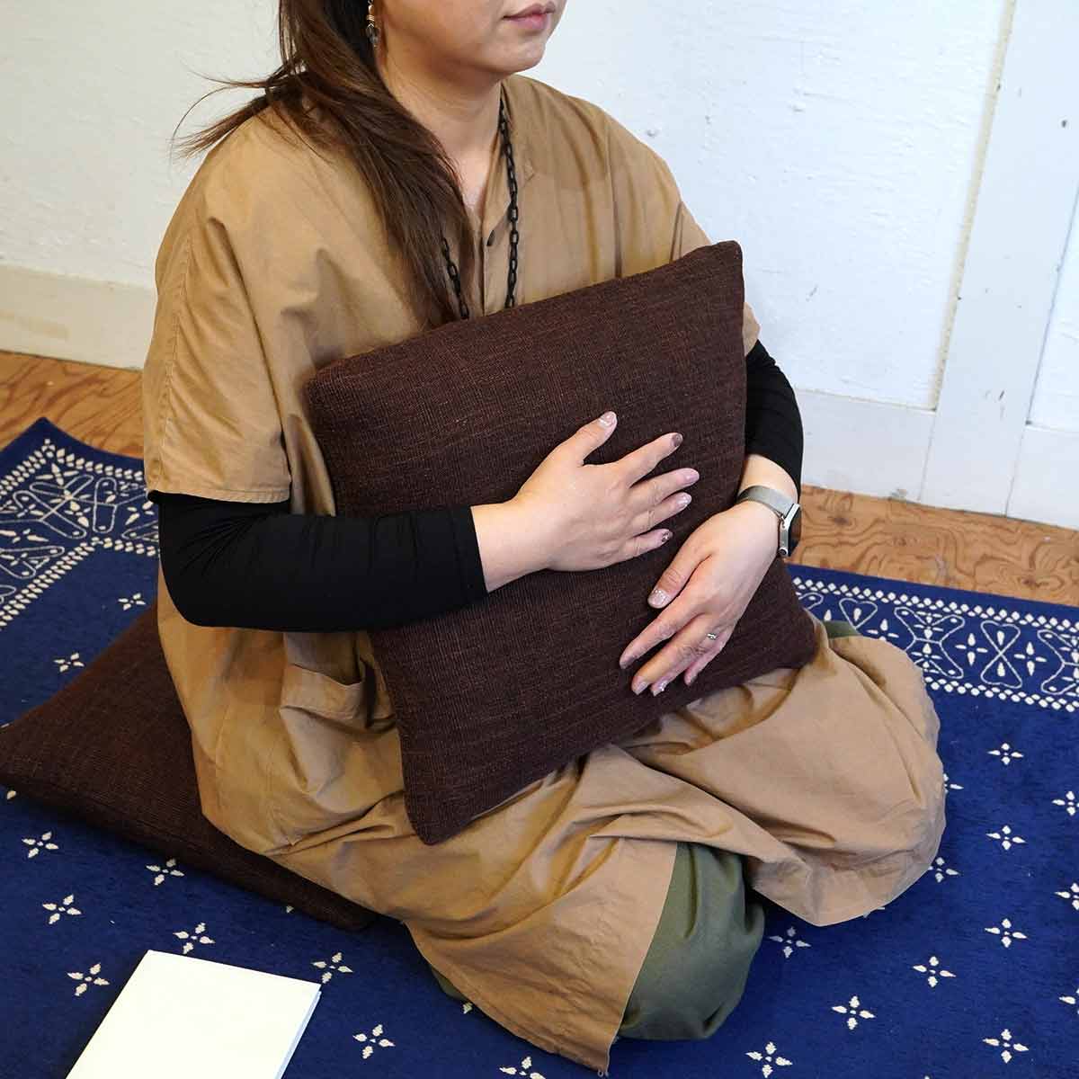 柿渋小座布団 6枚 富永和雅 クッション 天加織 未使用