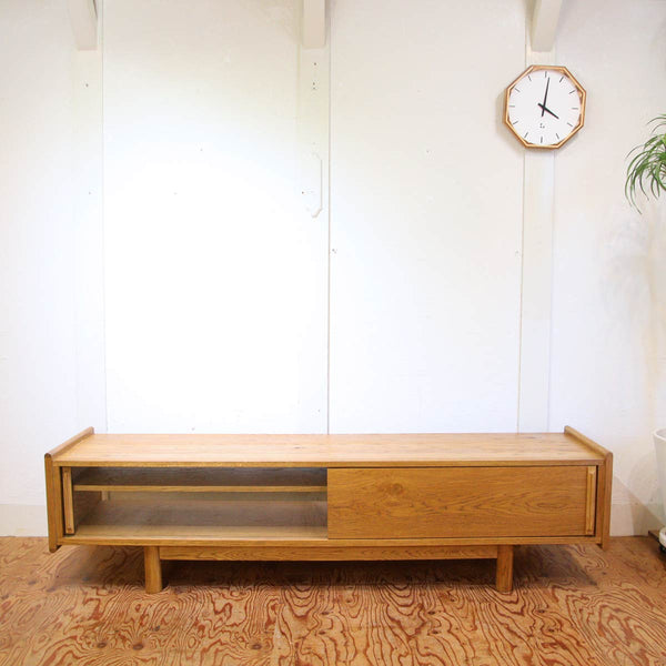 吉桂 サラ / SALA テレビボード テレビ台 幅187㎝ ホワイトオーク 中古 TVボード ナチュラル ガラス戸 幅広 大きい – Restyle