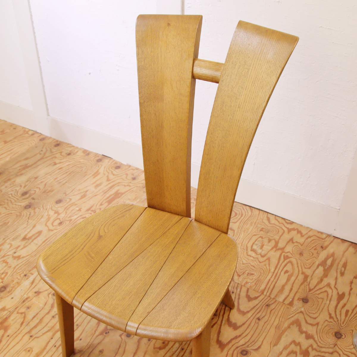 シラカワ 和蘇チェア【1】飛騨家具 ハイバックチェア オーク材 中古
