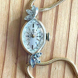 オメガ / OMEGA  レディース時計【49】カットガラス 4Pダイヤ アーモンド型 アンティーク腕時計 ヴィンテージ 箱付き