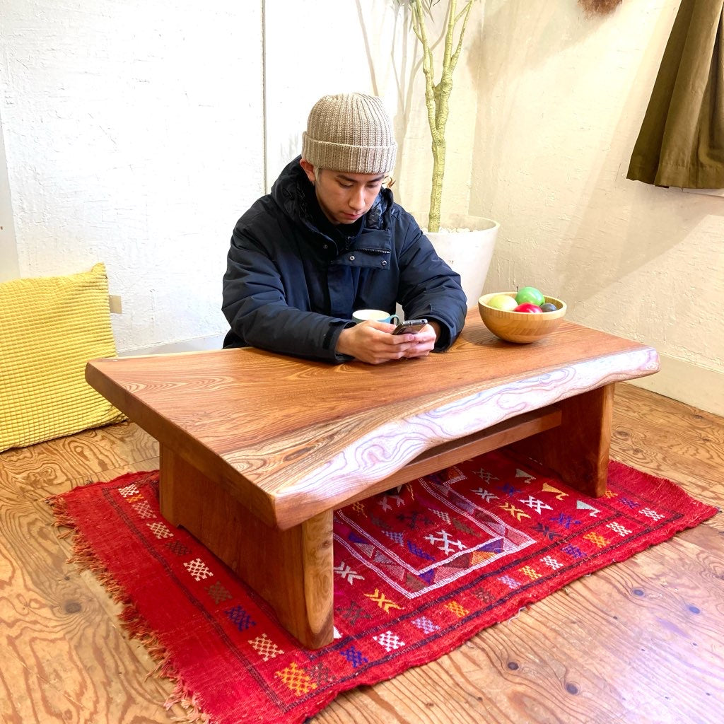 一枚板 ローテーブル 座卓 ケヤキ 中古 リビングテーブル 木 一人暮らし 小さい かわいい – RESTYLE