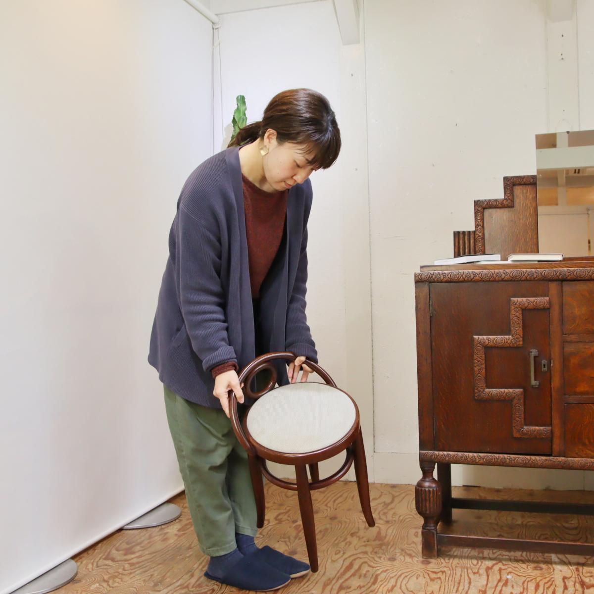 秋田木工 スツール 【2】IDC大塚家具取扱 ブナ材 中古