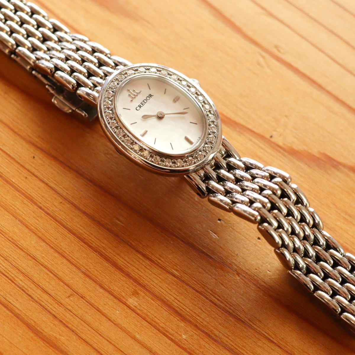 セイコー / SEIKO クレドール 28Pダイヤ【37】レディース  腕時計 オーバル 中古