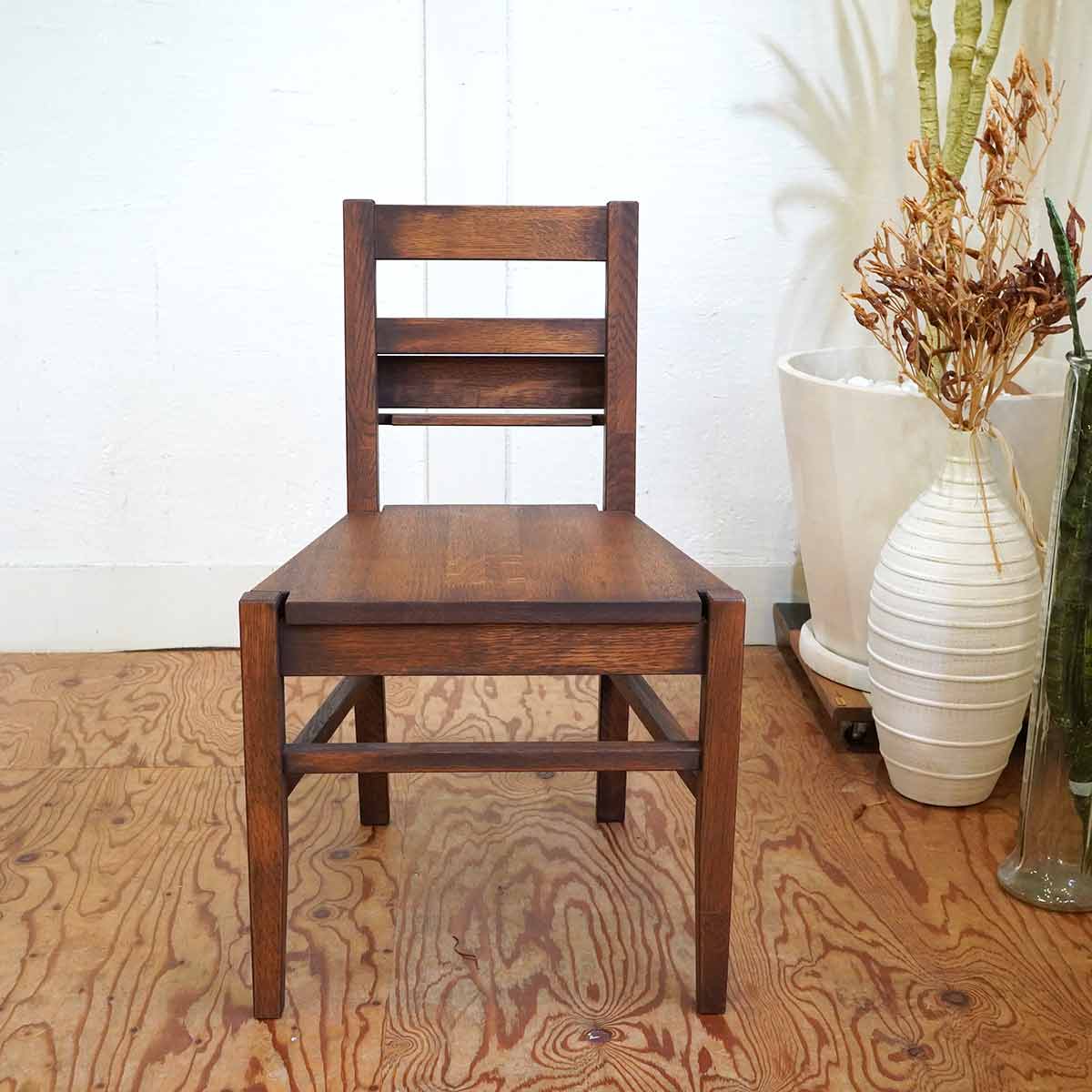 吉桂 ウイスキーオークシリーズ ダイニングチェア ブックラック付 展示品