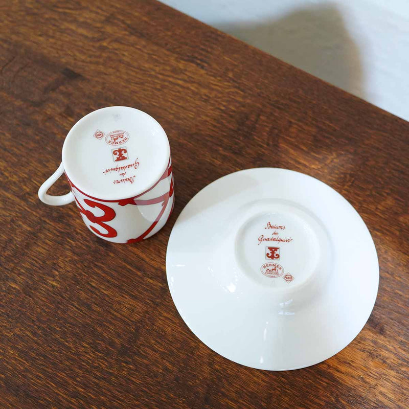 エルメス / HERMES ガダルキヴィール / guadalguivir デミタス コーヒーカップ＆ソーサー 中古