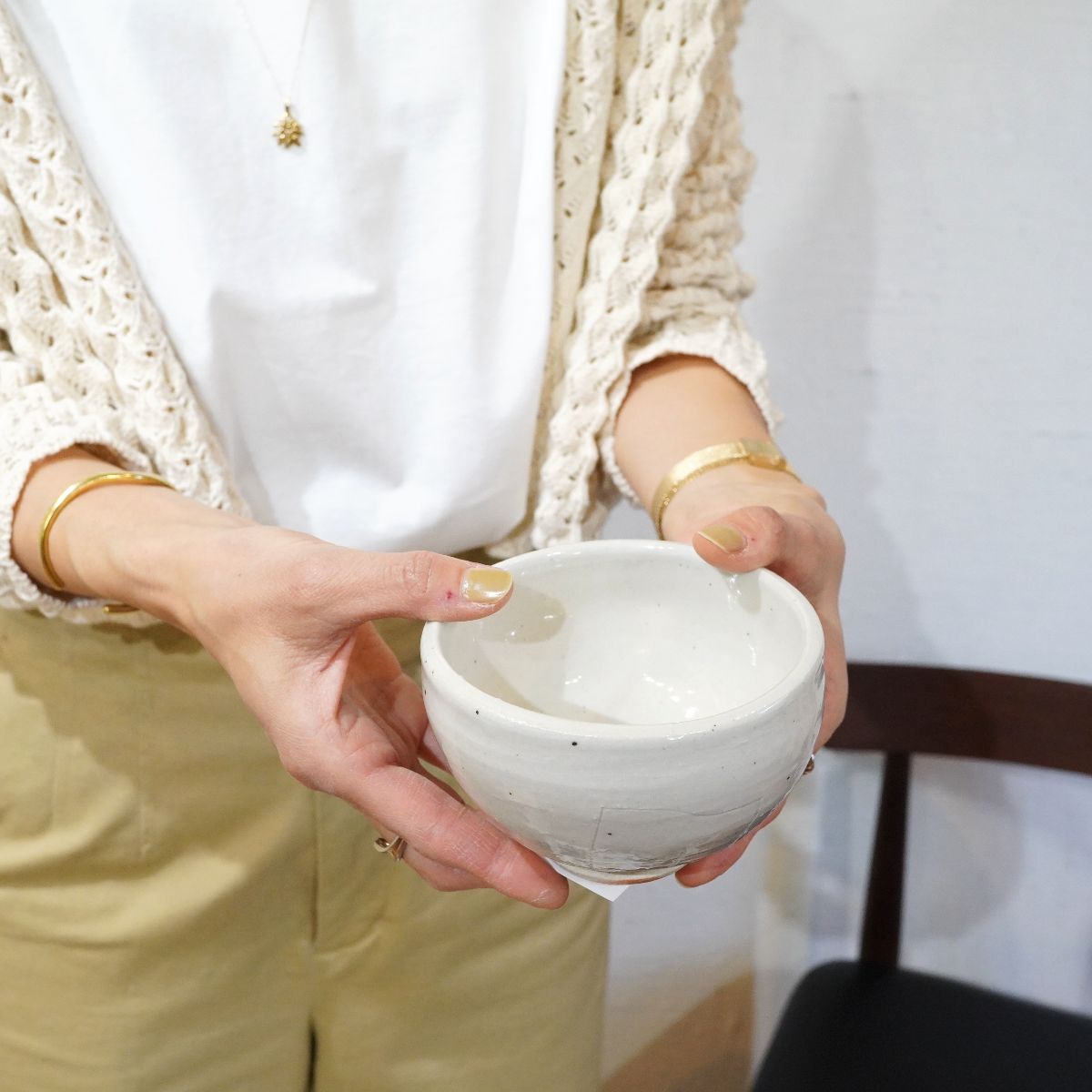 鯉江良二 白楽茶碗 工芸品