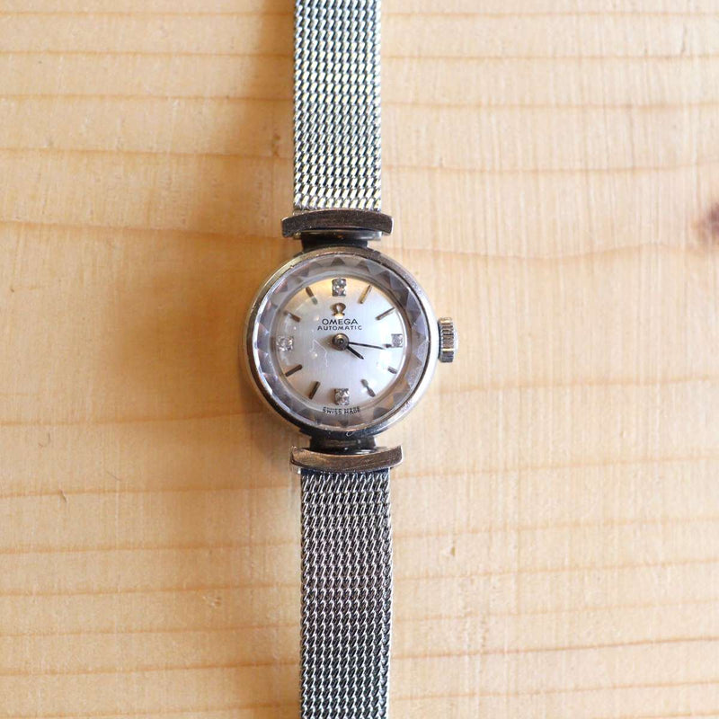 オメガ / OMEGA レディース時計【41】カットガラス 4Pダイヤ アンティーク腕時計 中古