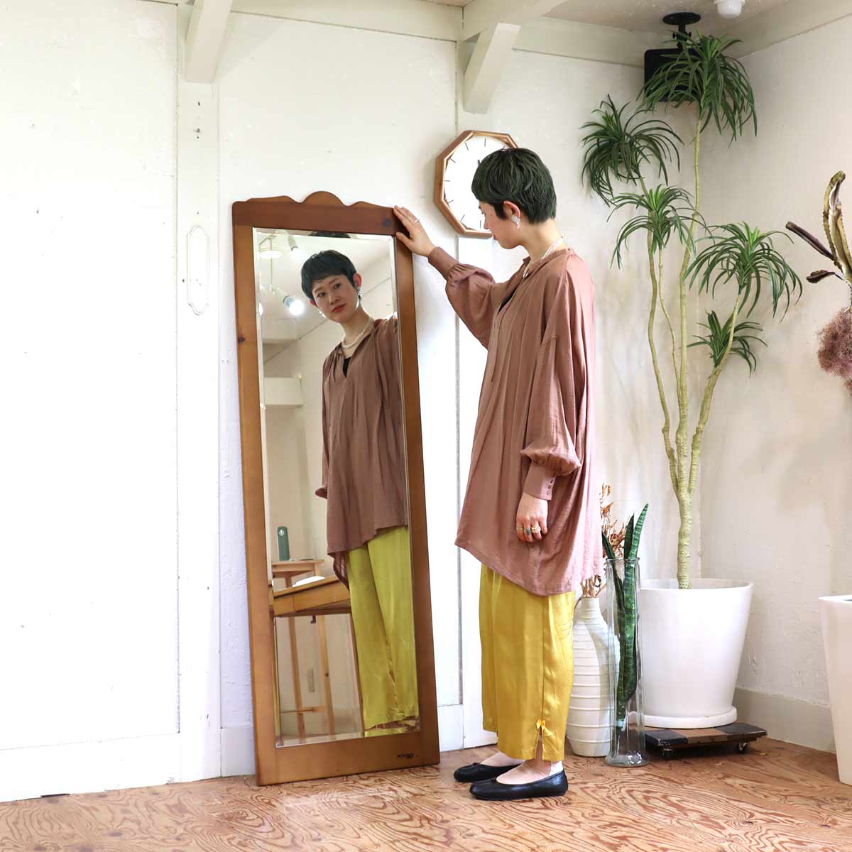 KOSUGA コスガ プロヴァンス ドレッサーミラー パイン材 コスガ / KOSUGA プロヴァンスシリーズ ミラー 姿見 中古 パイン無垢材
