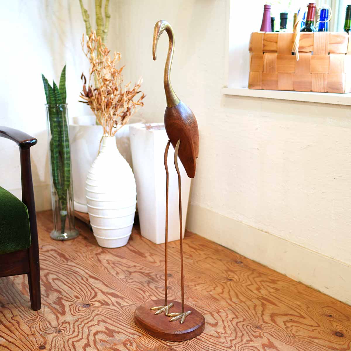 ハンドメイド　鍛金　銅　黒染め　鳥　インテリア　置物　アンティーク調 ハンドメイド 鍛金 銅 黒染め 鳥 インテリア 置物 アンティーク調