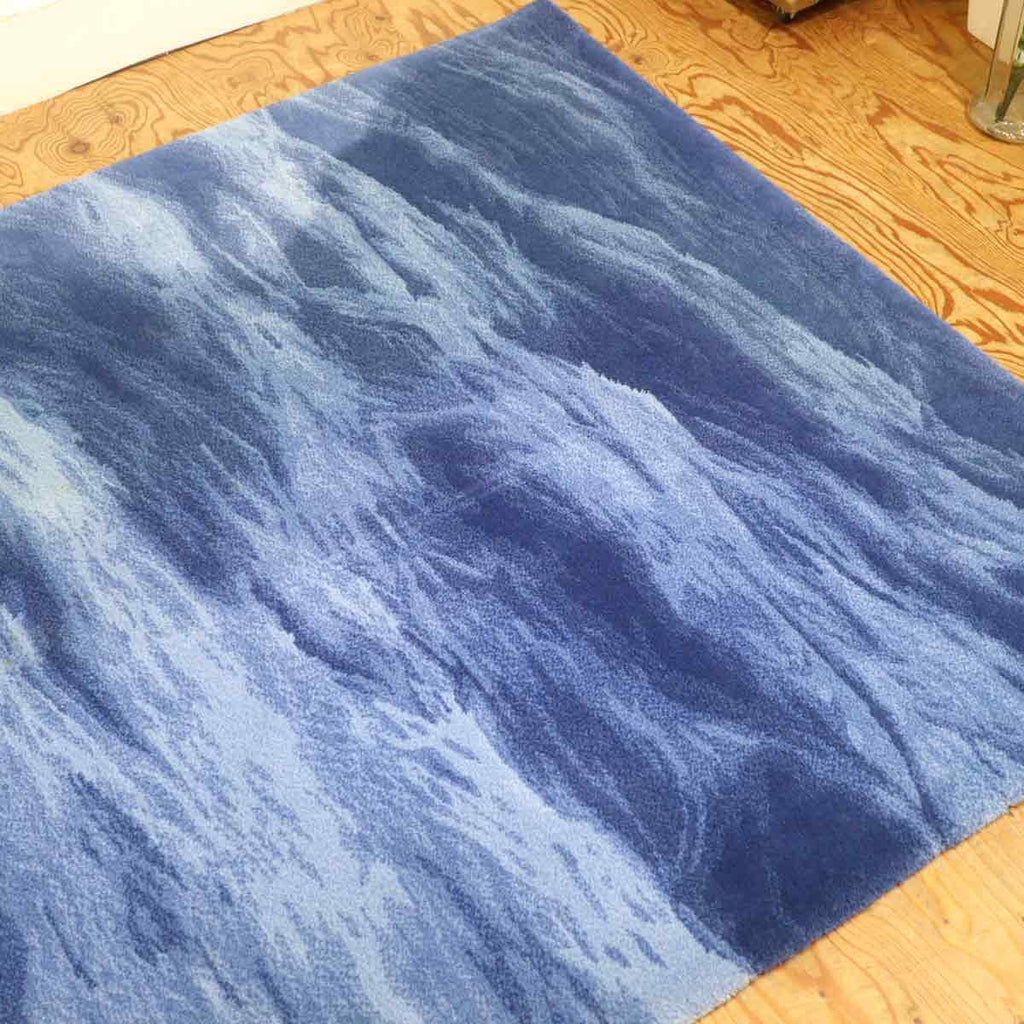 オリエンタルカーペット 山形緞通 UMI-Dark Blue M 絨毯 CF-0529-0007 中古
