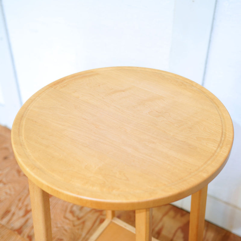 フラワースタンド 花台 飾り台 サクラ 無垢 円 中古