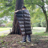 ダウンブランケット アウトドアで使えるひざ掛け 不要になった羽毛布団から再生した100％リサイクル素材 リバイブモブラープロジェクト