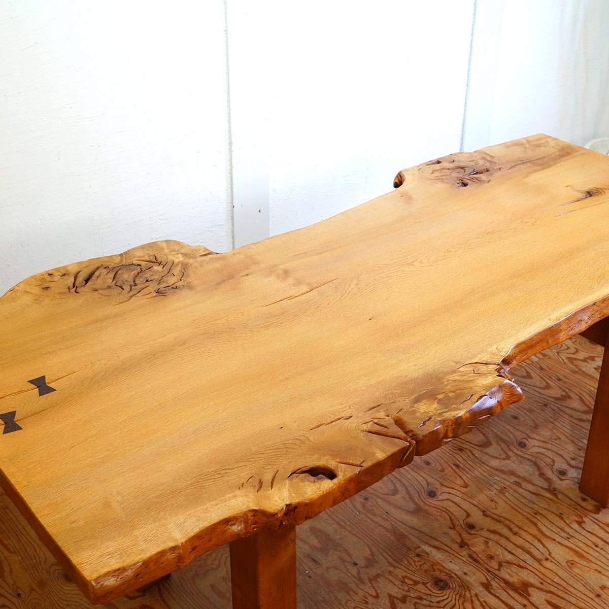 中古品】天然木テーブル