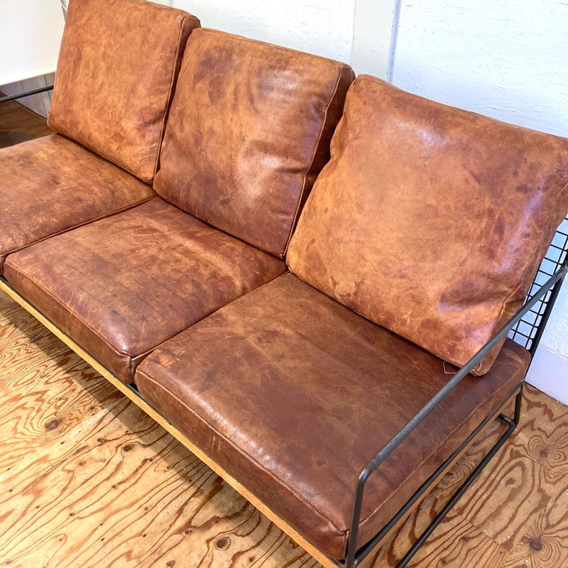 ハチカグ / HACHI KAGU 3人掛け ソファ WI 3P SOFA 牛革 ８デザインオリジナルソファ 中古