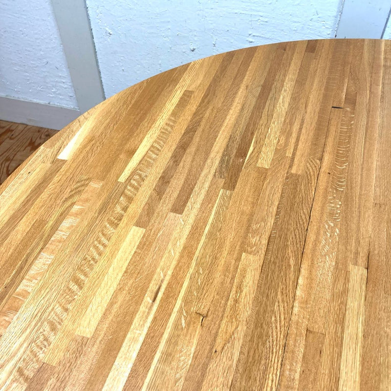 ラウンドテーブル ダイニングテーブル ナラ 無垢 集成材 130㎝ ヴィンテージ