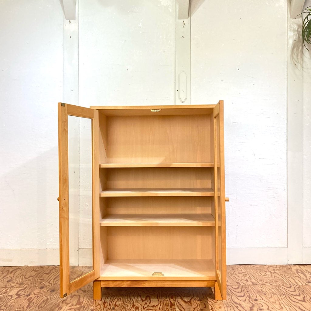 イクスス / ikususu ガラスキャビネット  CB-01 無垢材 中古