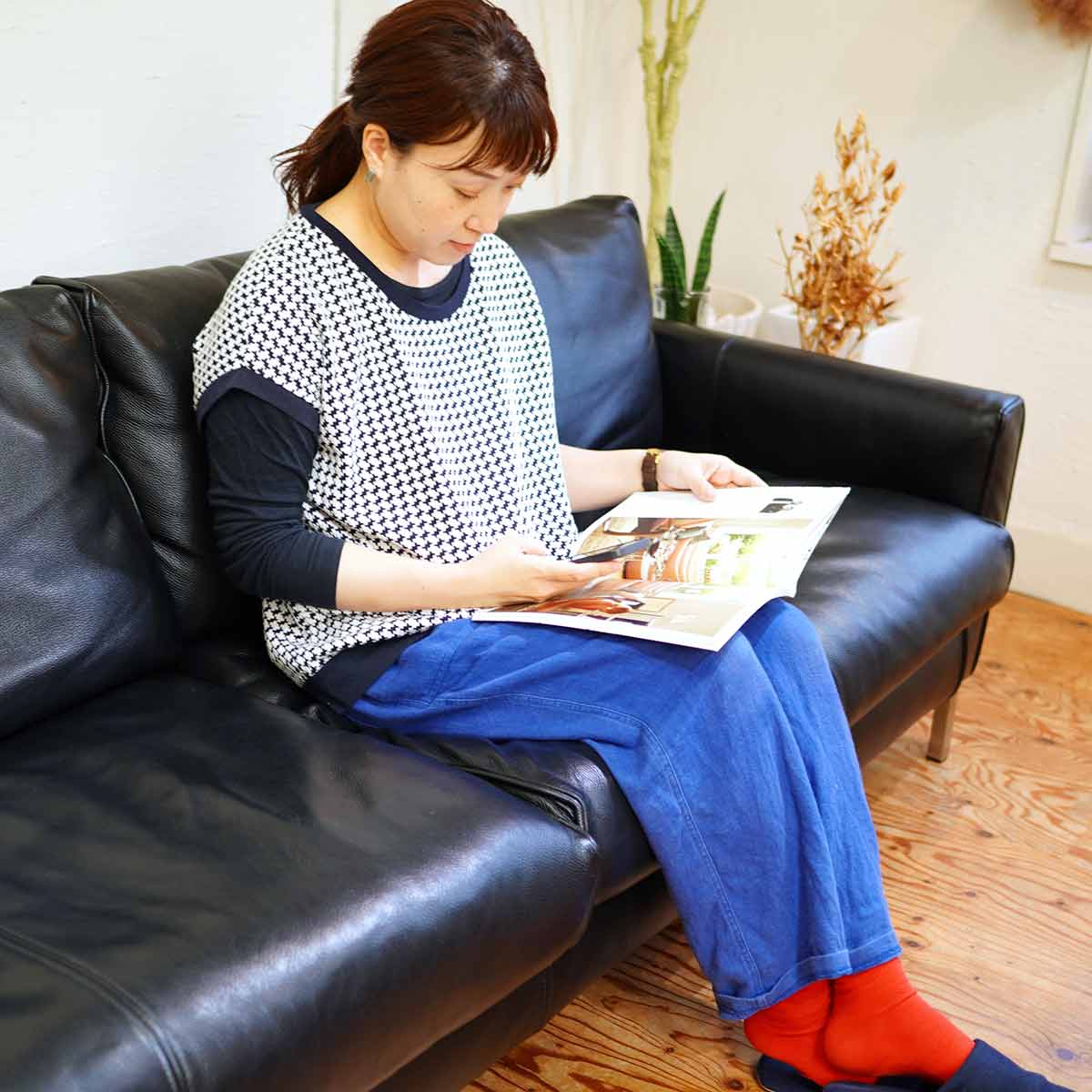 アイラーセン / eilersen ストリームラインソファ  トリプルソファ 3人掛け 本革 ブラック ACTUS 中古