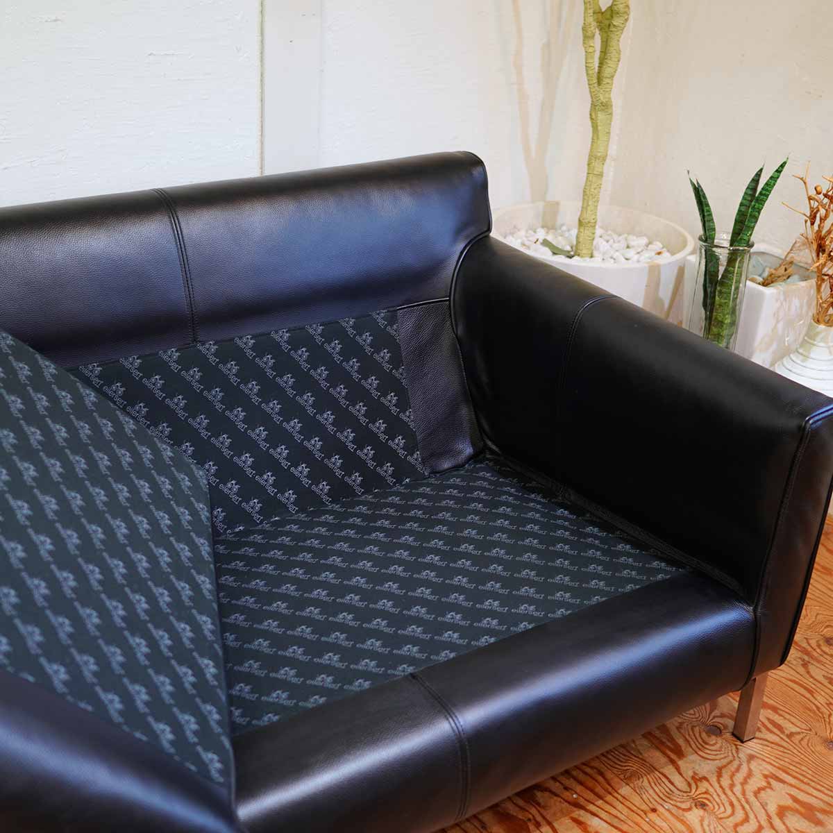 アイラーセン / eilersen ストリームラインソファ  トリプルソファ 3人掛け 本革 ブラック ACTUS 中古