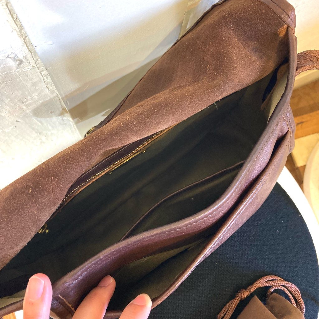 スロウ / SLOW ショルダーバッグ レザー ブラウン 中古