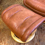 エコーネス / EKORNES ロイヤル ストレスレスチェア ＆ オットマン テーブル付き リクライニングチェア 本革 中古