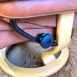 エコーネス / EKORNES ロイヤル ストレスレスチェア ＆ オットマン テーブル付き リクライニングチェア 本革 中古