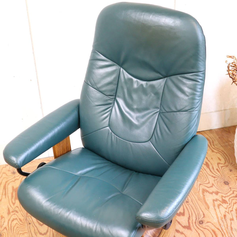 エコーネス / EKORNES ストレスレスチェア ＆ オットマン リクライニングチェア 本革 中古