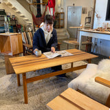 リバイブモブラープロジェクト 不要になった古い家具の木材から作ったテーブル ソリッドセンターテーブル  総無垢材 ウォールナットオーク SDGs 地球環境にいちばん優しい家具