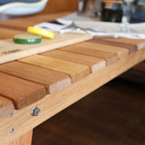 リバイブモブラープロジェクト 総無垢材 不要になった古い家具の木材から作った 折り畳めるテーブル  アウトドアテーブル 地球環境にいちばん優しい家具 SDGs