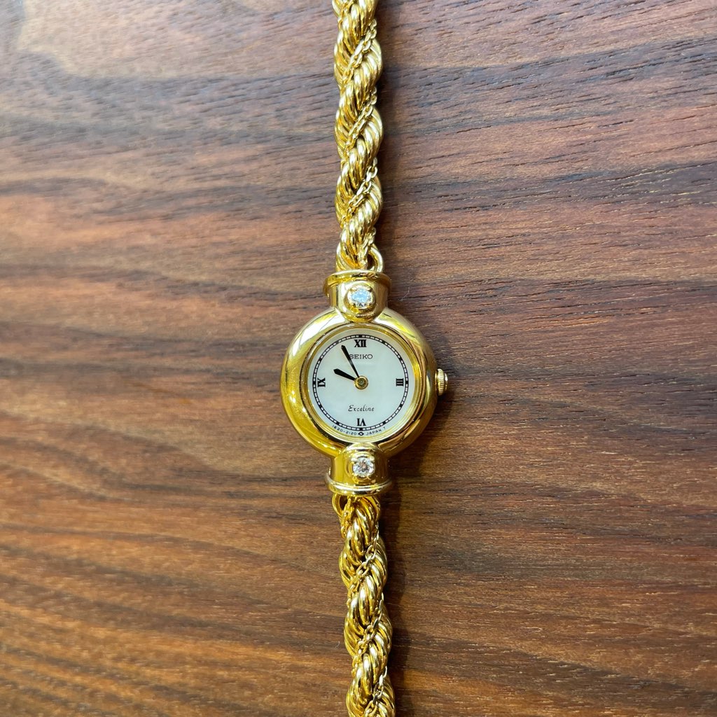 セイコー / SEIKO エクセリーヌ / Exceline 2Pダイヤ 【30】 レディース アンティーク腕時計 中古 未使用品