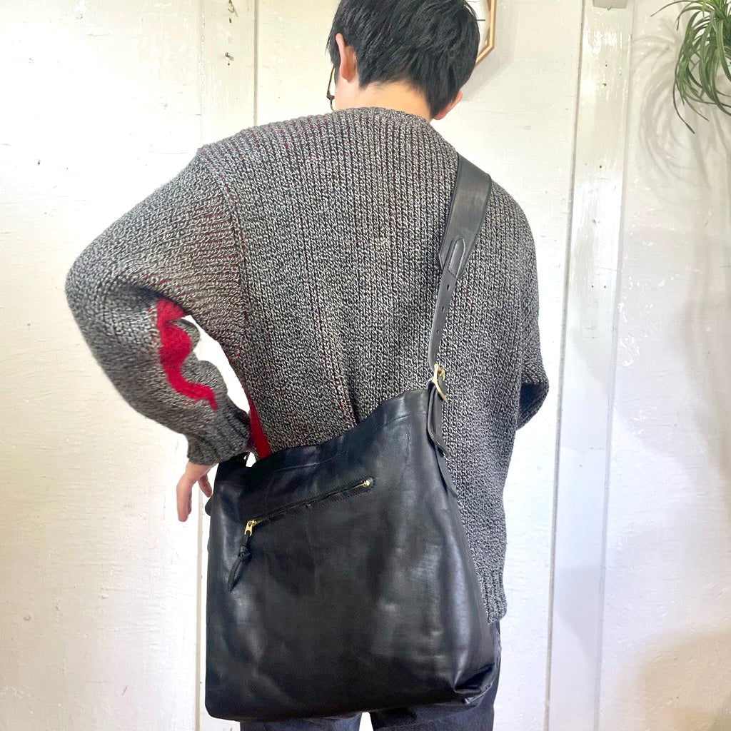 スロウ / SLOW ルボーノ / rubono ショルダーバッグ 本革 ブラック 日本製  中古