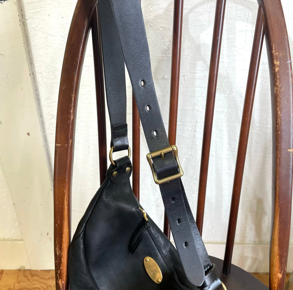 スロウ / SLOW ルボーノ / rubono ファニーパック / fanny pack ウエストポーチ 本革 ブラック 日本製  中古