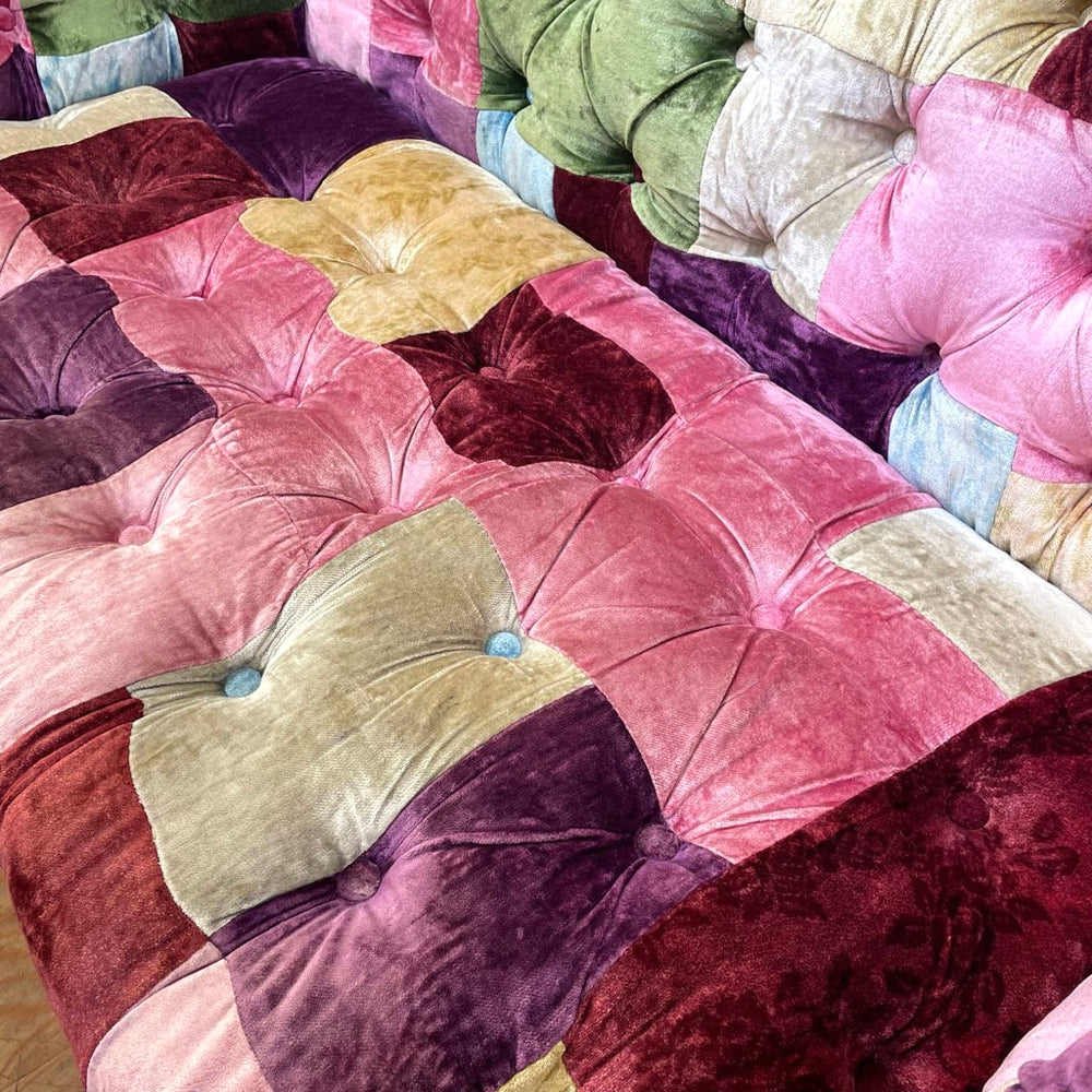 パッチワークチェア カラフルピンク