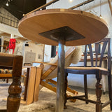 リバイブモブラープロジェクト 不要になった古い家具の木材の細切れから作った一本脚のテーブル スクラップウッドカフェテーブル【1】 SDGs 地球環境にいちばん優しい家具