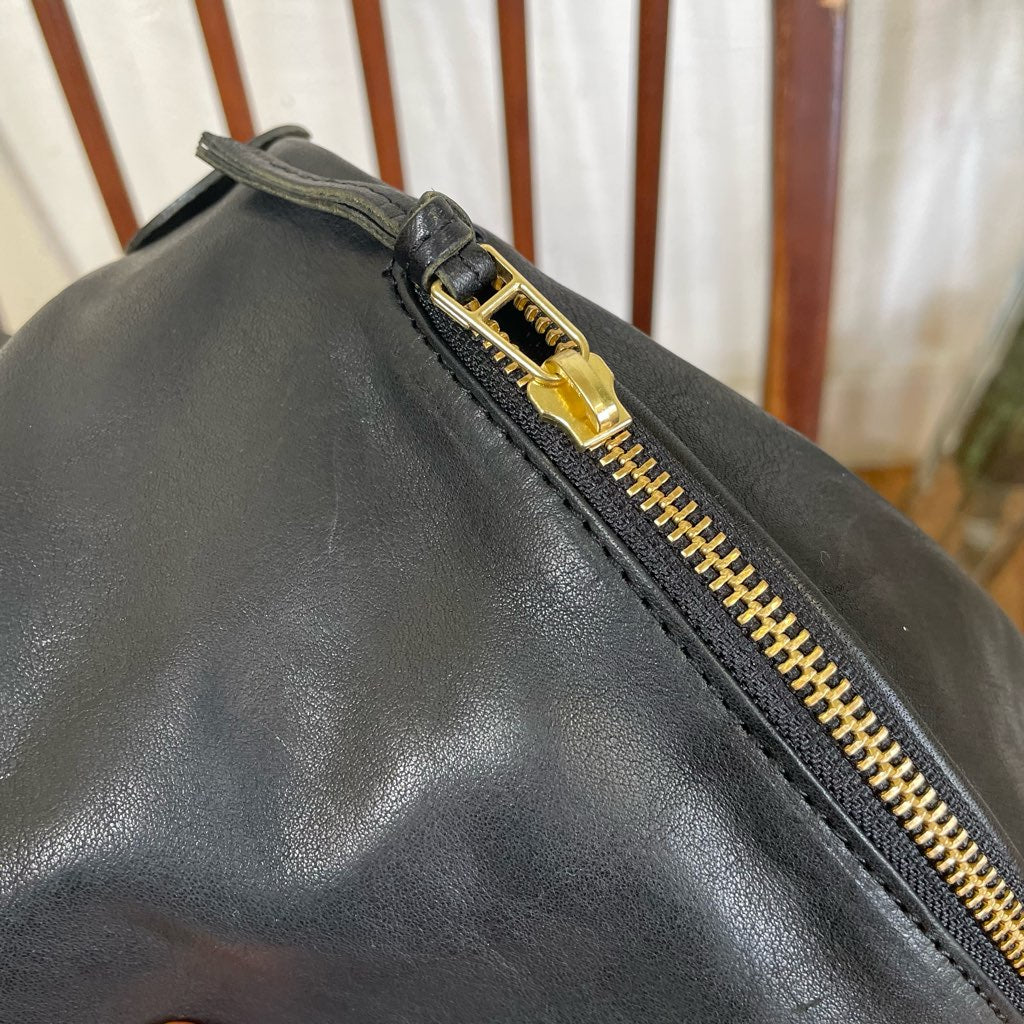 スロウ / SLOW ルボーノ / rubono ファニーパック / fanny pack ウエストポーチ 本革 ブラック 日本製  中古