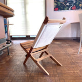 リバイブモブラープロジェクト 不要になった古い家具の木材 から作った組み立て式 アウトドア帆布チェア ローチェア 総無垢材 地球環境にいちばん優しい家具　<i>動画あり</i>