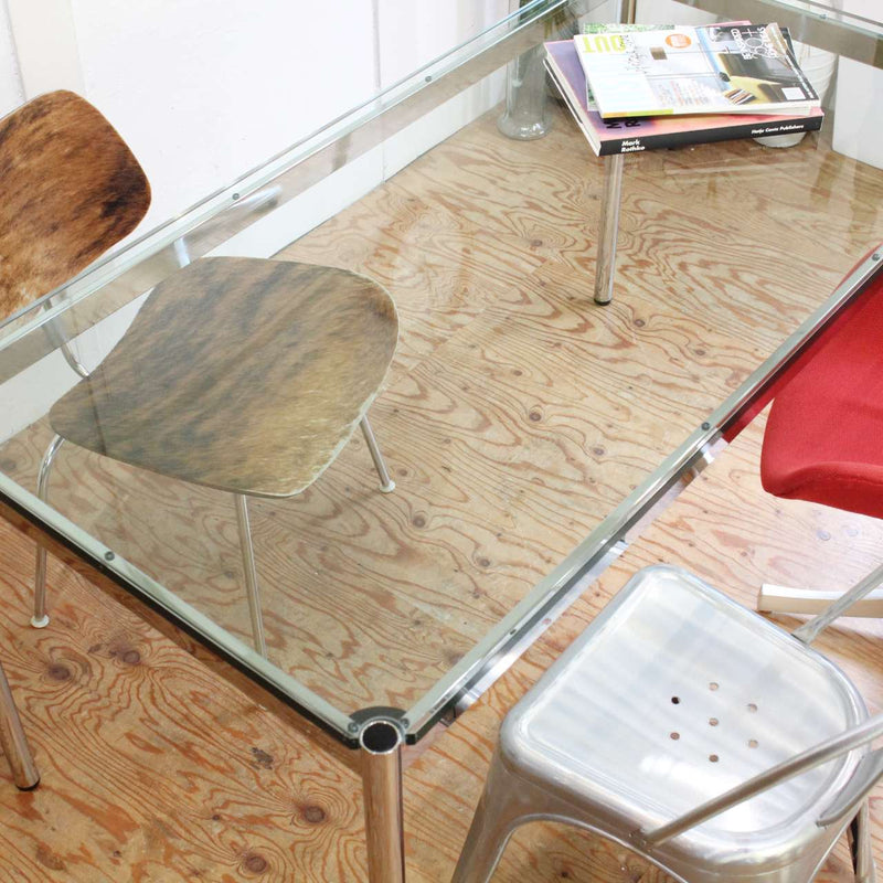 USMモジュラーファニチャー / USM Modular Furniture ハラーデスク ガラストップ デザイナーズ家具 中古